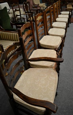 Lot 1310 - Eight ladder back chairs (8)