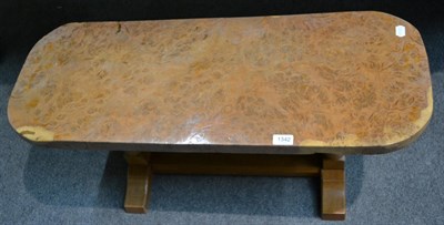 Lot 1342 - A Linden Hammell 'Cat & Mouseman' burr oak coffee table