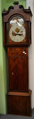 Lot 1352 - A mahogany eight day centre seconds long case clock, dial indistinctly signed, early 19th...