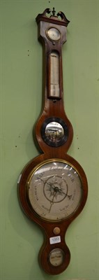 Lot 1353 - A mahogany wheel barometer, signed, I Castilioni, Guisbro