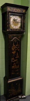 Lot 1359 - ~ A Japanned eight day longcase clock, Joseph Atkinson, Gateshead