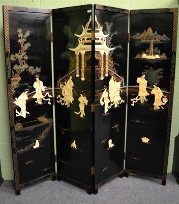 Lot 1360 - A Chinese four leaf screen