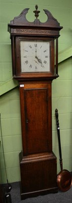 Lot 1363 - An oak thirty hour country longcase clock, the square painted dial signed John Crane, circa...