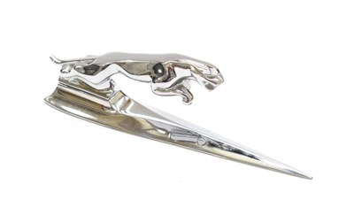 Lot 3000 - A Jaguar Chrome Car Mascot, in the form of a leaping cat, mounted on a base, 18cm long