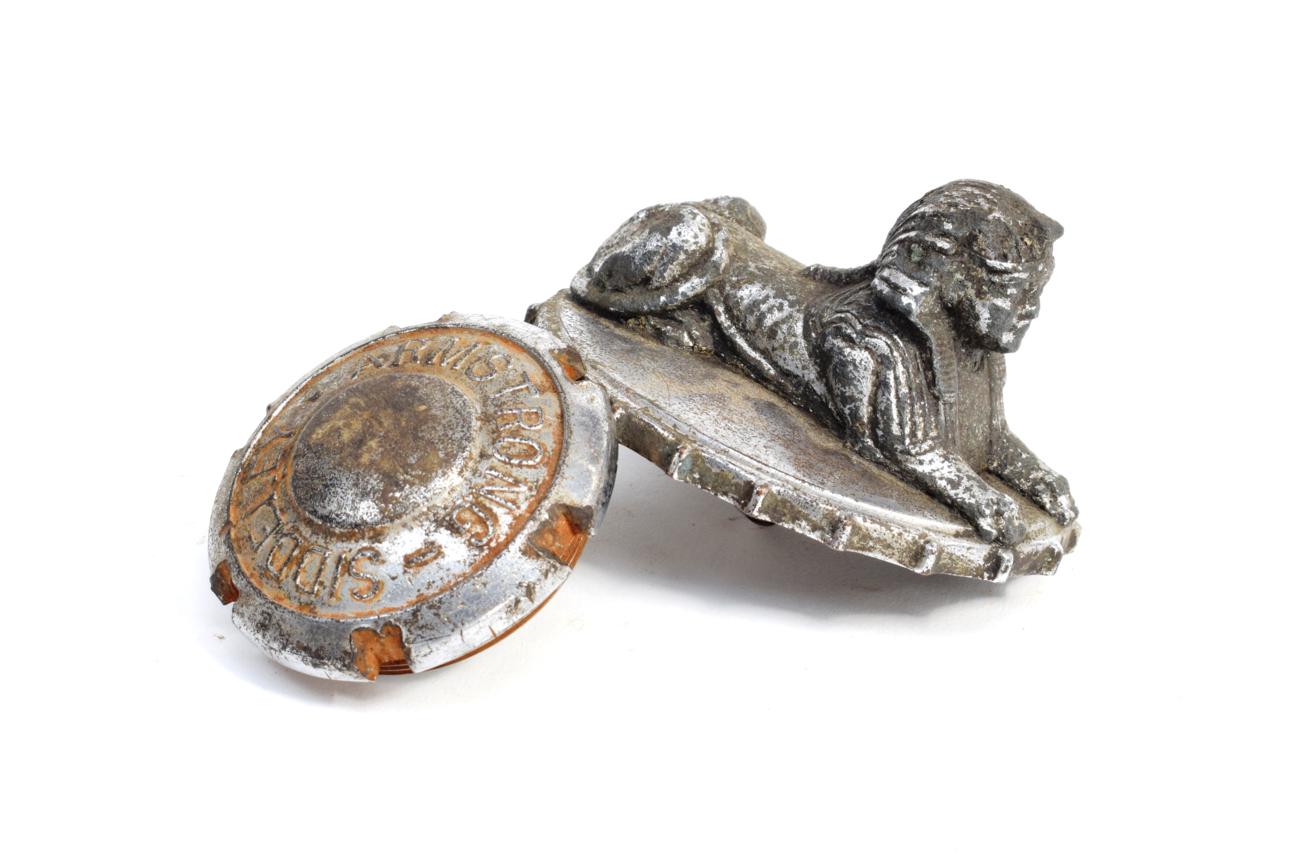 Lot 3002 - Armstrong Siddeley: A Chromed Car Mascot/Radiator Cap, in the form of a seated sphinx, 11cm...