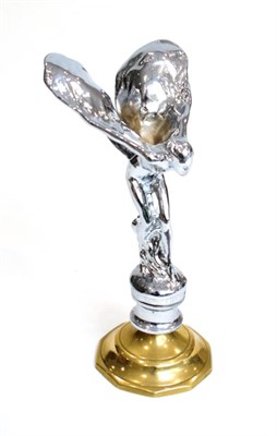 Lot 3003 - A Chrome Car Mascot, in the form of Spirit of Ecstasy, the base indistinctly stamped...