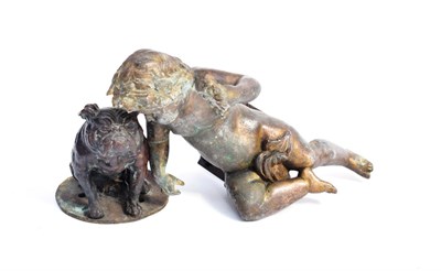 Lot 3004 - A 1930's Bronze Hood Ornament, in the form of a seated bulldog on a circular base with two...
