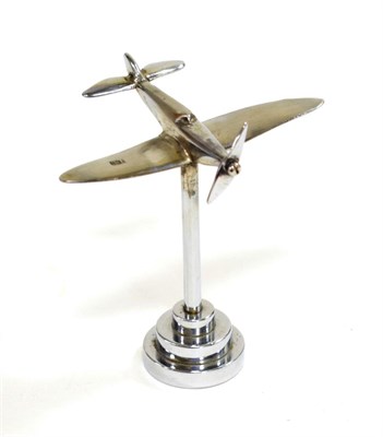 Lot 3017 - Desmo: A 1940/50 Chrome Plate Accessory Mascot, in the form of a flying Spitfire with spinning...