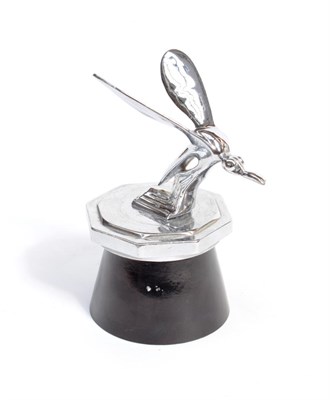 Lot 3041 - A Chrome Plated on Brass Car Mascot, circa 1935, in the form of an MG Midge, mounted on a...