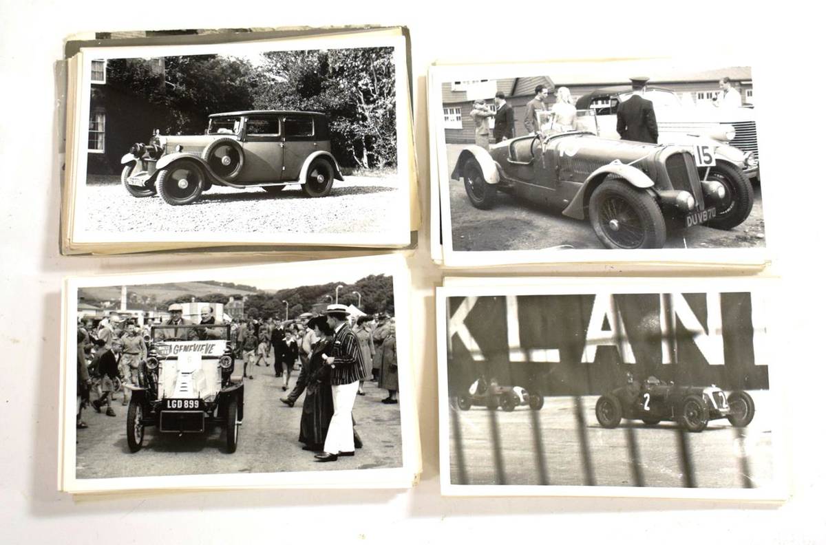 Lot 3053 - Car Interest: One Hundred and Eleven Assorted Black and White Postcard sized Photos, to include...