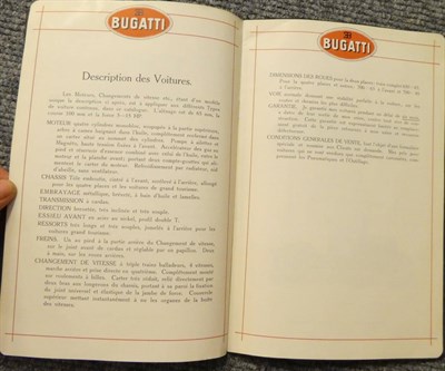 Lot 3062 - Bugatti Catalogue 1910: Automobiles Ettore Bugatti, Mosheim Alsace, 1910, rare early catalogue from