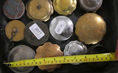 Lot 3077 - Twelve 1930's Brass and Chromed Radiator Caps, of assorted sizes
