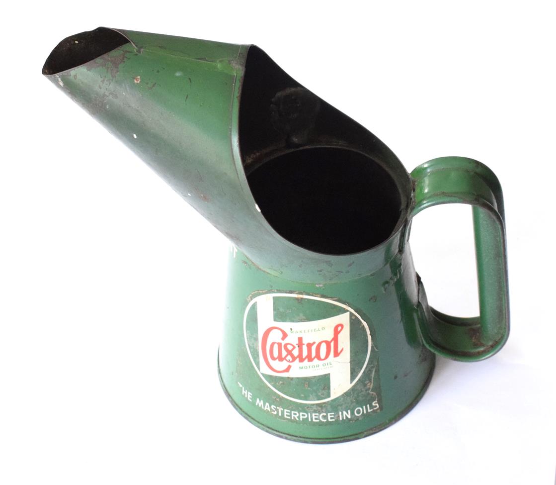 Lot 3116 - A Wakefield Castrol Motor Oil Pouring Can, circa 1960, with transfer printed emblem, the handle...