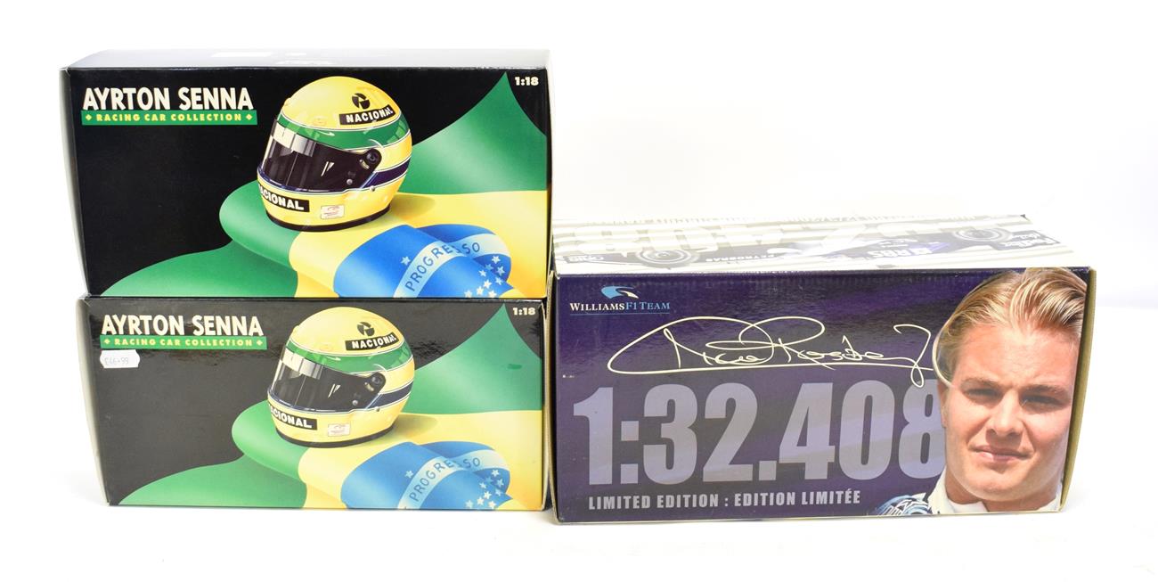Lot 3139 - Ayton Senna Racing Car Collection 1:18 Scale Models Williams Renault FW16 and McLaren MP4/4...
