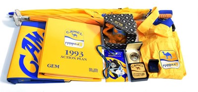 Lot 3143 - Formula One Interest: 1993 Era, Sponsored by Camel, a quantity of automobilia, to include two...