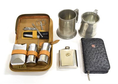 Lot 3150 - MG Interest: A Stainless Steel Drinks Flask, with screw cap and MG emblem, 9cm high; A 1970's...
