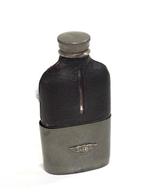 Lot 3151 - Bentley Interest: A 1920/30 Leather and Glass-Bodied Drinks Flask, with screw cap, the...