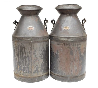 Lot 3167 - A Pair of Five Gallon Metal Canisters, with oval plaques stamped HARDWARE PLATE CO LTD BASILSON...