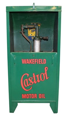 Lot 3175 - A Wakefield Castrol Workshop Oil Dispenser, restored and re-painted green, the interior with single