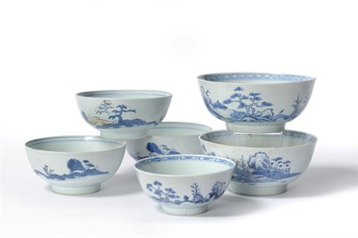 Lot 116 - A Set of Three Nanking Cargo Chinese Imari Porcelain Bowls, 18th century, painted with trees...