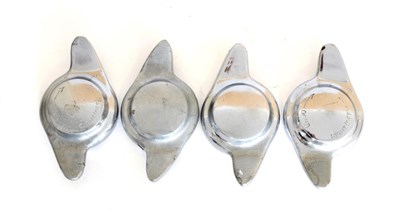 Lot 3187 - Four Chrome on Brass Wheel Spinners, in need of rechroming, partly covered in grey spray paint