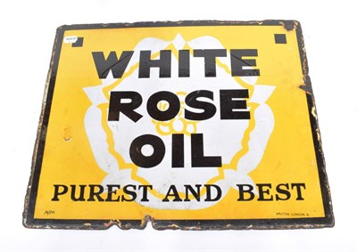 Lot 3211 - A Double-Side Enamel Advertising Sign, WHITE ROSE OIL PUREST AND BEST, stamped and numbered...