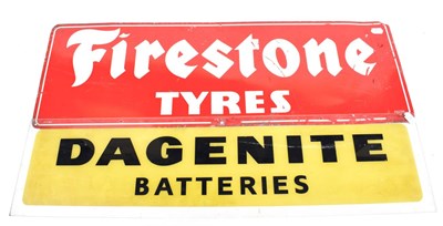 Lot 3215 - A Painted Aluminium Single-Sided Advertising Sign, FIRESTONE TYRES, of rectangular form, with...