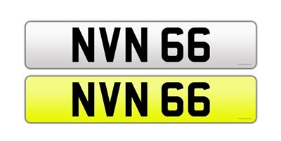 Lot 3241 - Cherished Number Plate NVN 66, with retention certificate dated 14 09 2017 (no plates present)