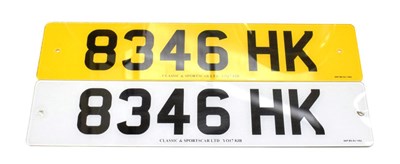Lot 3242 - Cherished Number Plate 8346 HK, with retention certificate dated 13 05 2019, sold with a pair...