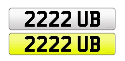 Lot 3244 - Cherished Number Plate 2222 UB, with retention certificate dated 28 07 2019, with a pair of...