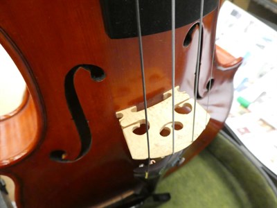 Lot 14 - Violin 14'' two piece back, ebony fingerboard, with label 'John Mather, Harrogate 2000 No.41'...