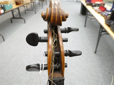 Lot 15 - Violin 13 7/8'' one piece back labelled on inside of rib 'David Techler Fecit Romae.....', purfling
