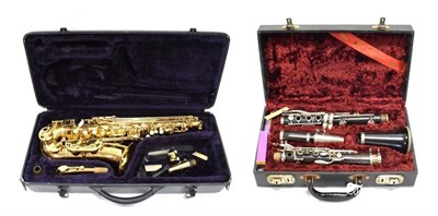 Lot 18 - Alto Saxophone By Odyssey with Selmer mouthpiece and Otto Link Resochamber 5* mouthpiece no.310...