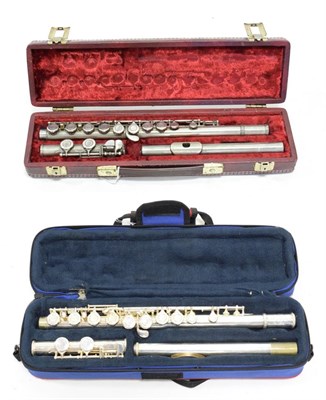Lot 22 - Flute By John Packer serial number 01117027, cased, together with flute marked sonata NS Rudall...
