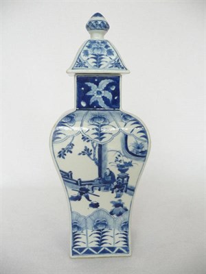 Lot 129 - A Chinese Porcelain Vase and Cover, late 19th century, of rectangular section baluster form,...