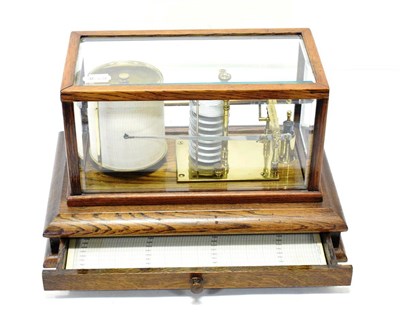Lot 79 - John Davis & Son (Derby) Sextant Barograph with eight vacuum sections and ink bottle, in case...