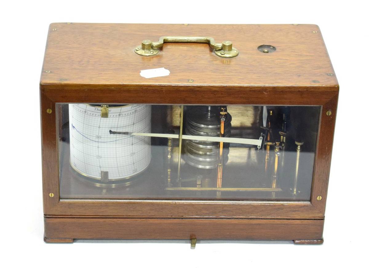 Lot 83 - Wilson, Warden & Co. Barograph no.4047/42, with seven vacuum sections and ink bottle, in case...