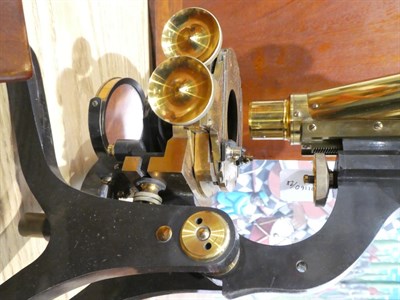 Lot 89 - Henry Crouch (London) Binocular Microscope no.5812, with plano-concave mirror, understage...