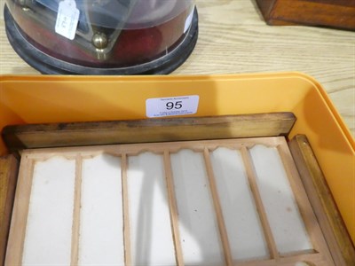 Lot 95 - Two Field Microscopes (one lacking eyepiece) together with a microscope slide box containing a...