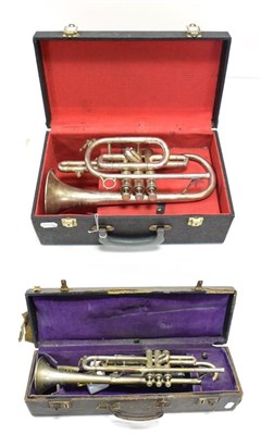 Lot 26 - Cornet New Standard By Besson no.480476, with various mouthpieces and carry case; together with...