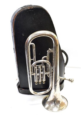 Lot 27 - Tenor Horn By Boosey & Co., Makers London no.138877, originally manufactured in high pitch and...