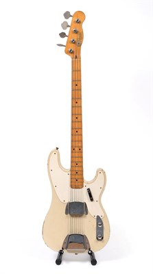 Lot 33 - Fender Telecaster Bass Guitar Formally Belonging To Greg Lake blonde with white scratch plate,...