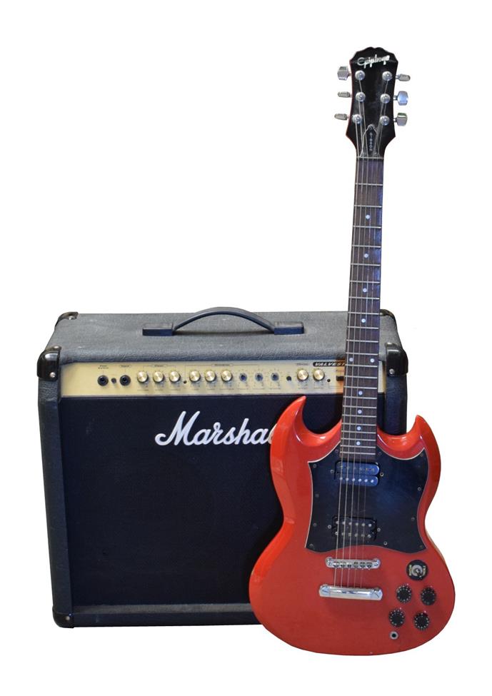 Lot 34 - Marshall Amplifier Valvestate VS230 together with Epiphone SG style guitar S99090140 (Made in...