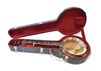 Lot 41 - Banjo 5-String Reproduction Gibson Mastertone  11'' head, decorative headstock with 'Gibson'...