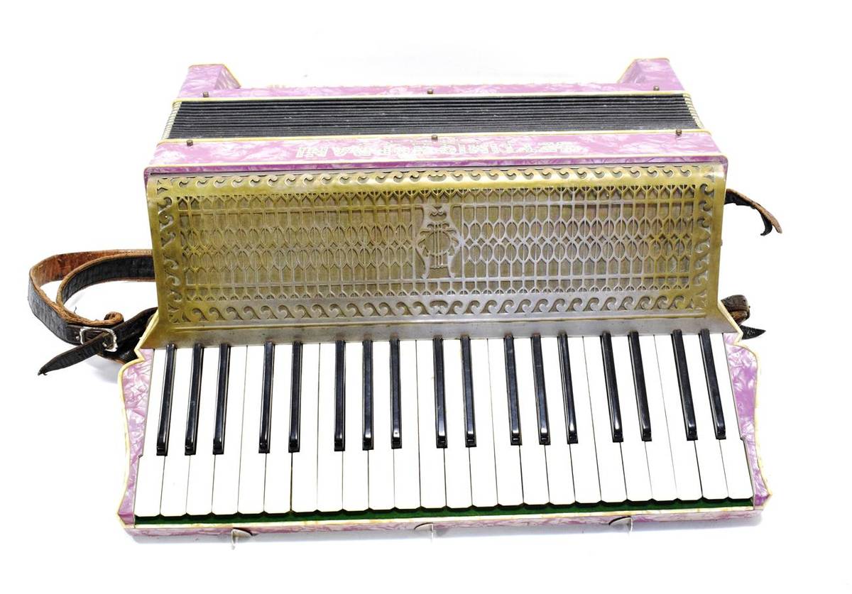 Lot 47 - Piano Accordion by Settimio Soprani, 120 bass buttons, 41 treble keys, coupling slide, purple...