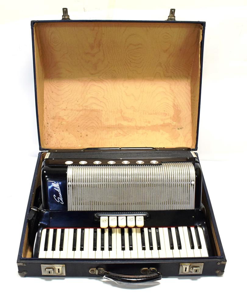 Lot 49 - Scandalli Accordion 120 bass buttons, 41 piano keys, 5 treble couplers and two bass couplers,...