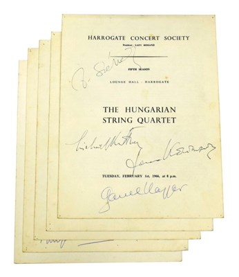 Lot 53 - Harrogate Concert Society Signed Concert Programmes Tel-Aviv String Quartet 1968, Borodin...