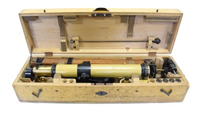 Lot 98 - Carl Zeiss Jena Refracting Telescope no.6610, with 2 1/2'' lens, brass rack and pinion...