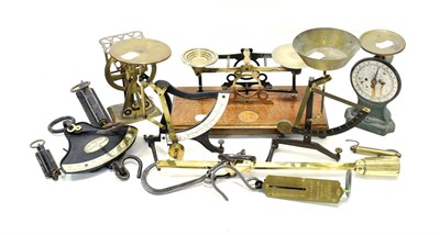 Lot 109 - Various Balances including Reuss steelyard stamped '1871'; two pendulum scales and a letter...