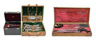 Lot 116 - Surgical Set consisting of two saws, three knives one marked 'Savigny' tourniquet and a few...